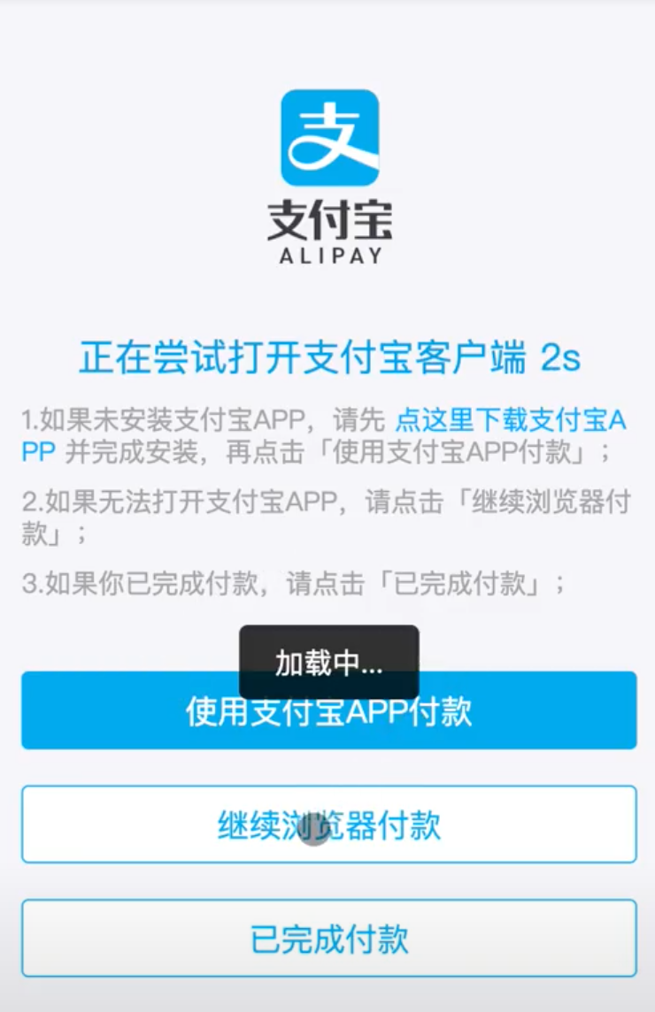 Alipay Mobile Checkout Experience